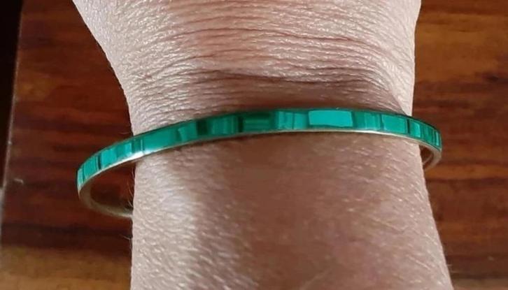   Armband - Echte malachiet uit Congo, Handtassen en Accessoires, Armbanden, Groen, Met edelsteen, Ophalen