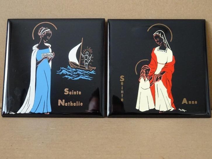 Heilige Nathalie tegel Heilige Anna tegel Ook los te koop, Verzamelen, Religie, Zo goed als nieuw, Christendom | Katholiek, Overige typen