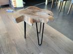 Petite Table en Teck, Huis en Inrichting, Tafels | Salontafels, Ophalen, Zo goed als nieuw, Metaal