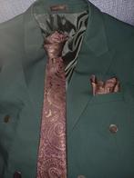 Groene kostuumjas met das, Kleding | Heren, Ophalen of Verzenden, Zo goed als nieuw, Maat 56/58 (XL), Groen
