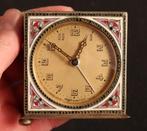 Antiek geëmailleerd klokje met wekker, Antiek en Kunst, Ophalen of Verzenden