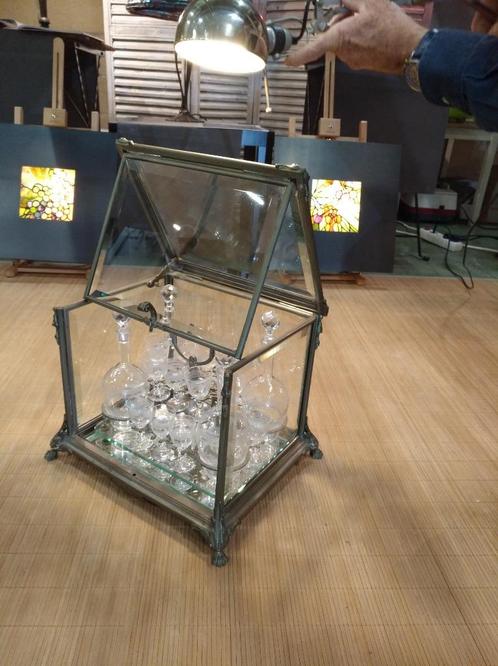 Zeldzame volledig geglazuurde likeurkelder, Antiek en Kunst, Antiek | Glaswerk en Kristal, Ophalen of Verzenden