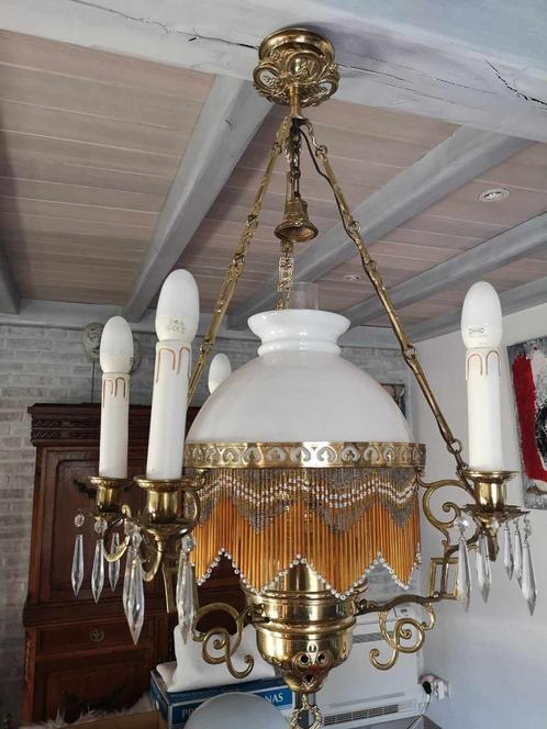 Zeer mooie authentieke luster Lampe Belge, Antiek en Kunst, Antiek | Verlichting, Ophalen