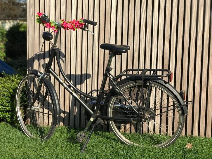 batavus retro meisjesfiets zwart 24 inch, framemaat 44, Fietsen en Brommers, Fietsen | Meisjes, Gebruikt, 24 inch, Handrem, Ophalen