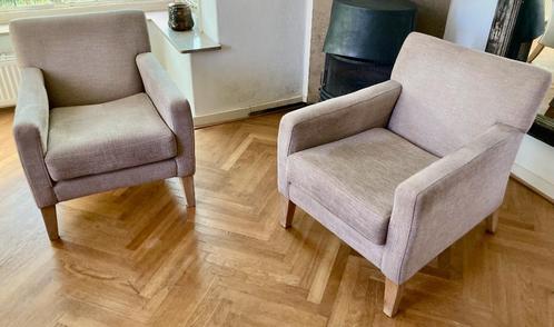 2 comfortabele fauteuls voor €75, Huis en Inrichting, Fauteuils, Gebruikt, Hout, Stof, 50 tot 75 cm, 75 tot 100 cm, Ophalen