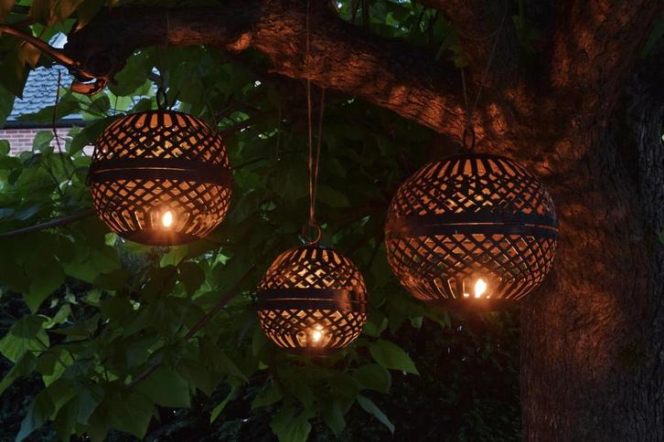 Set 3 ijzeren deco bollen ballen, Jardin & Terrasse, Statues de jardin, Neuf, Autres types, Métal, Enlèvement ou Envoi