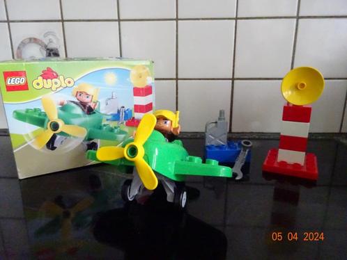 10808 DUPLO, groen  vliegtuigje met piloot*VOLLEDIG**, Kinderen en Baby's, Speelgoed | Duplo en Lego, Duplo, Complete set, Ophalen of Verzenden