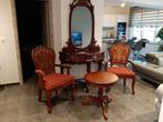 2 chaise royale + petite table bois massif, Antiquités & Art, Enlèvement ou Envoi