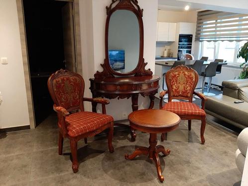 2 chaise royale + petite table bois massif, Antiek en Kunst, Antiek | Meubels | Tafels, Ophalen of Verzenden