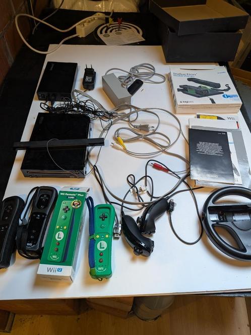 Nintendo Wii, 2 controllers, nunchuck, stuurwiel, spel, hd, Games en Spelcomputers, Spelcomputers | Nintendo Wii, Gebruikt, Met 2 controllers
