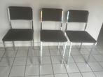 Set 3 stoelen geweven stoffen bekleding, Huis en Inrichting, Ophalen, Zo goed als nieuw