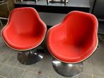 Ensemble de 2 chaises de bureau vintage en rouge/noir, Maison & Meubles, Chaise de bureau, Utilisé, Rouge, Enlèvement ou Envoi