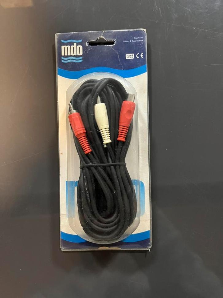 20 stuks Nieuwe MDO audio RCA-kabel (tulpstekkers rood/wit), Computers en Software, Pc- en Netwerkkabels, Nieuw, Ophalen of Verzenden