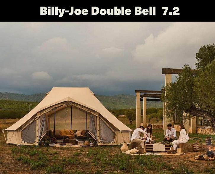 Autentic Billy-Joe Double Bell 7.2, 4maand gebruikt, Caravans en Kamperen, Tenten, Zo goed als nieuw, Ophalen of Verzenden