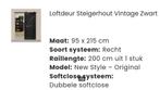 Loftdeur Steigerhout Vintage Zwart, Doe-het-zelf en Bouw, Ophalen, 80 tot 100 cm, Binnendeur, Zo goed als nieuw