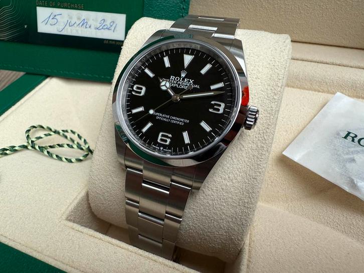 Nieuwstaat Rolex Explorer 36mm 124270 2021 Watch Horloge, Bijoux, Sacs & Beauté, Montres de sport, Comme neuf, Enlèvement ou Envoi