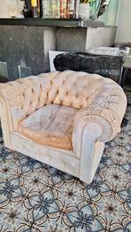 2 clubstoelen van het type Chersterfield, Huis en Inrichting, Ophalen, Gebruikt, Hout, Anglais, Chesterfield