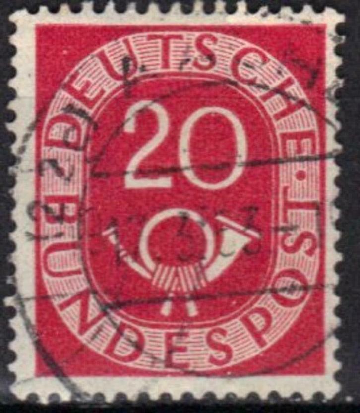 Duitsland Bundespost 1951-1952 - Yvert 16 - Posthoorn (ST), Postzegels en Munten, Postzegels | Europa | Duitsland, Gestempeld