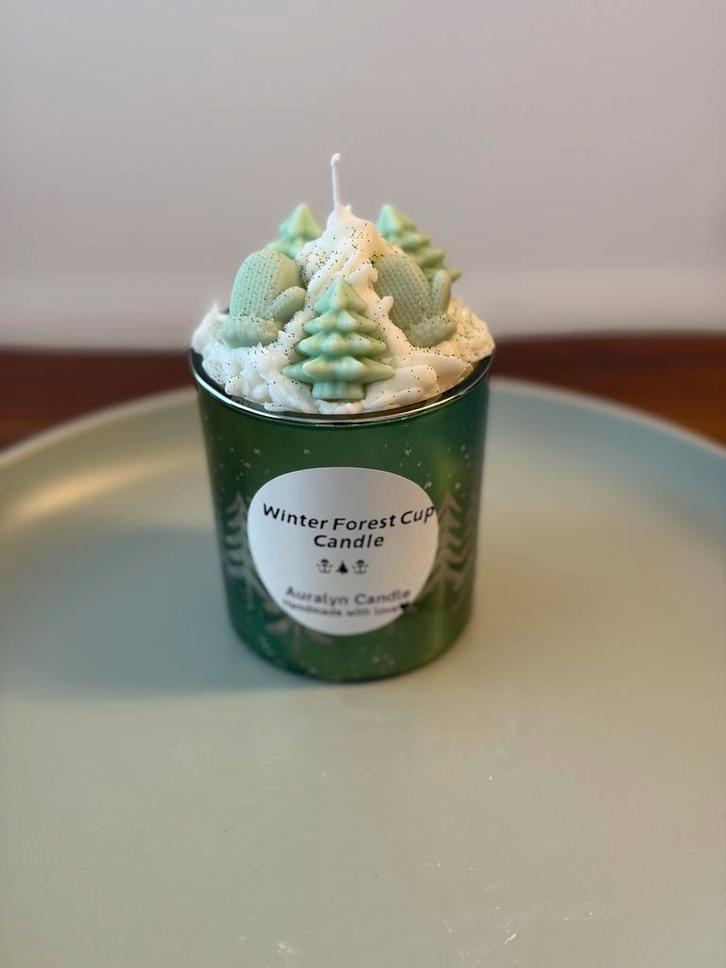 Winter Forest Cup Candle – Handgemaakt –Handmade Candle, Huis en Inrichting, Woonaccessoires | Kandelaars en Kaarsen, Nieuw, Kaars