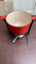 Le Creuset fonduepot met houder, Ophalen of Verzenden, Zo goed als nieuw
