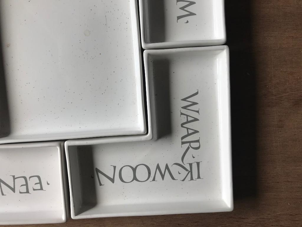 Plat apéritif en 5 pièces, Maison & Meubles, Cuisine | Vaisselle, Comme neuf, Porcelaine, Enlèvement ou Envoi