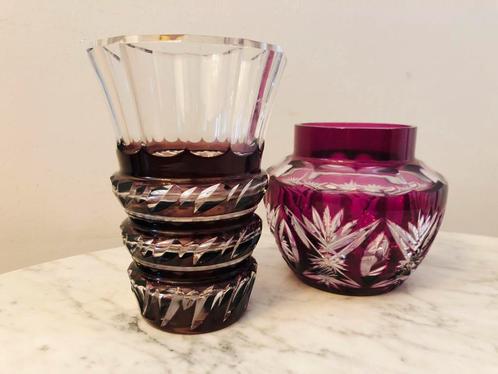 Vase Val-Saint-Lambert: Vase + Pique fleurs ....., Antiek en Kunst, Antiek | Glaswerk en Kristal, Ophalen