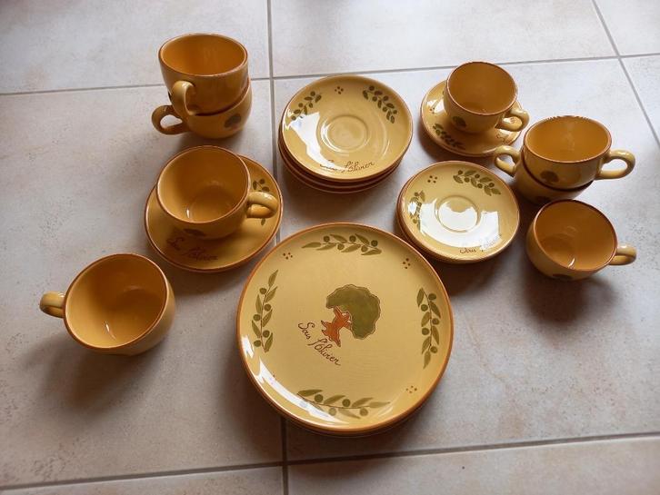 4 persoons Provençaals koffie serviesset, Huis en Inrichting, Keuken | Servies, Aardewerk, Ophalen of Verzenden