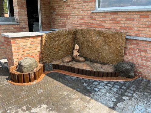 Nieuw fontein-terrariumzwembad! Vijver met stenen muur, Tuin en Terras, Waterpartijen en Fonteinen, Fontein, Hardsteen, Ophalen