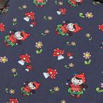 Promo! 414)150x50cm Katoenen tricot meisje met paddestoelen, 120 cm of meer, Nieuw, Ophalen of Verzenden, Katoen