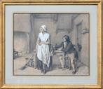 De meid - Jean Baptiste Madou, Antiek en Kunst, Kunst | Tekeningen en Fotografie, Ophalen of Verzenden