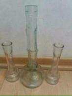 3 smalle glazen vaasjes, Utilisé, Moins de 50 cm, Enlèvement ou Envoi, Blanc