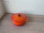Le Creuset stoofpan 28cm, Ophalen of Verzenden, Gebruikt, Gietijzer, Kookpan of Snelkookpan