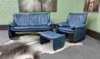 Leolux Ronchamps 2,5 zits zetel met fauteuil en poef, 150 tot 200 cm, Rechte bank, Gebruikt, Leer
