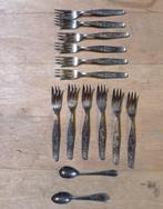 zilveren taartbestek, 12 vorken + 2 lepels, Ophalen of Verzenden