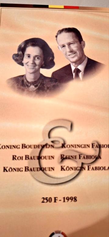 Herdenkingsmunt 250 Fr. 1998 Boudewijn/ Fabiola, Ophalen of Verzenden