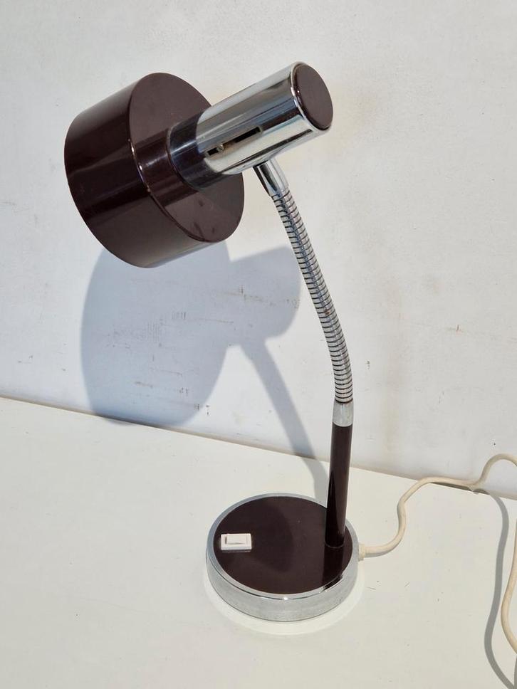 Milano Stilux gooseneck tafellamp ,  bureaulamp , chroom en, Antiek en Kunst, Antiek | Verlichting, Ophalen of Verzenden