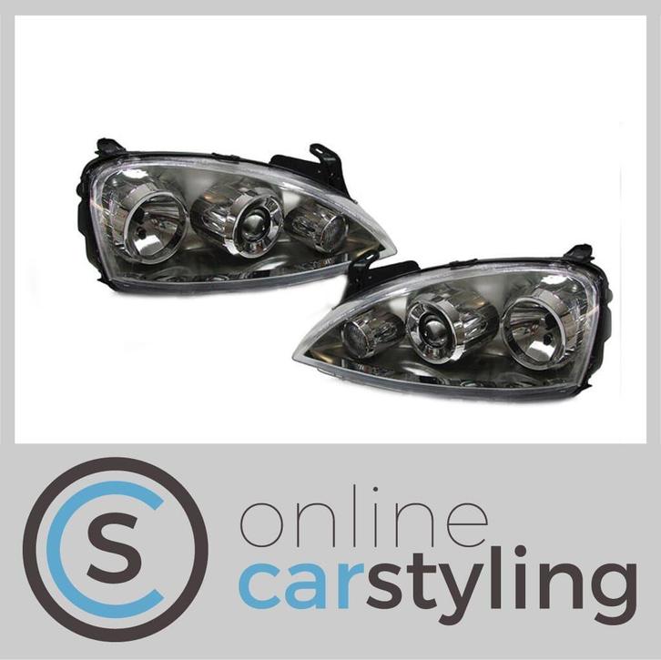# Xenon look koplampen Opel Corsa C H7 incl stelmotor #, Auto-onderdelen, Verlichting, Opel, Nieuw, Ophalen of Verzenden