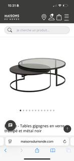 Table basse en verre maison du monde, Huis en Inrichting, Tafels | Salontafels, Ophalen, Gebruikt, Rond, Glas