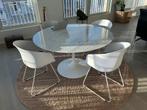 Marmeren tafel Tulip model + 4 stoelen, Huis en Inrichting, Ophalen, Overige materialen, Gebruikt, Rond