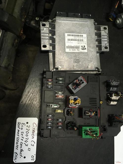 Citroen C3  1.1 2003 complete ecu set met contactslot, Auto-onderdelen, Elektronica en Kabels, Gebruikt, Ophalen of Verzenden