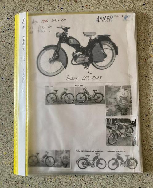 Unieke Map met documentatie bromfietsen Merknaam letter A, Fietsen en Brommers, Handleidingen en Instructieboekjes, Zo goed als nieuw