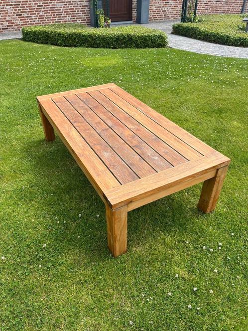 Mooie teak tuintafel/ salontafel, Tuin en Terras, Tuintafels, Zo goed als nieuw, Rechthoekig, Teakhout, Ophalen