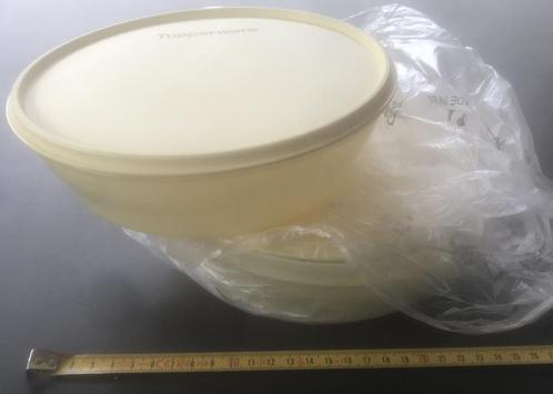 Tupperware ruimtespaarders 2 stuks van 1 liter, Huis en Inrichting, Keuken | Tupperware, Gebruikt, Geel, Verzenden