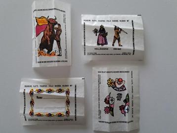 Vintage 4x Kauwgom Vingernagel Transfers - Thema Cultuur