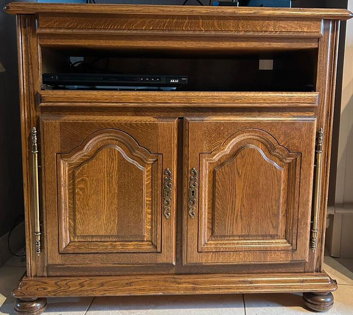 Eiken tv-meubel, Huis en Inrichting, Kasten |Televisiemeubels, Zo goed als nieuw, Minder dan 100 cm, 50 tot 100 cm, 25 tot 50 cm