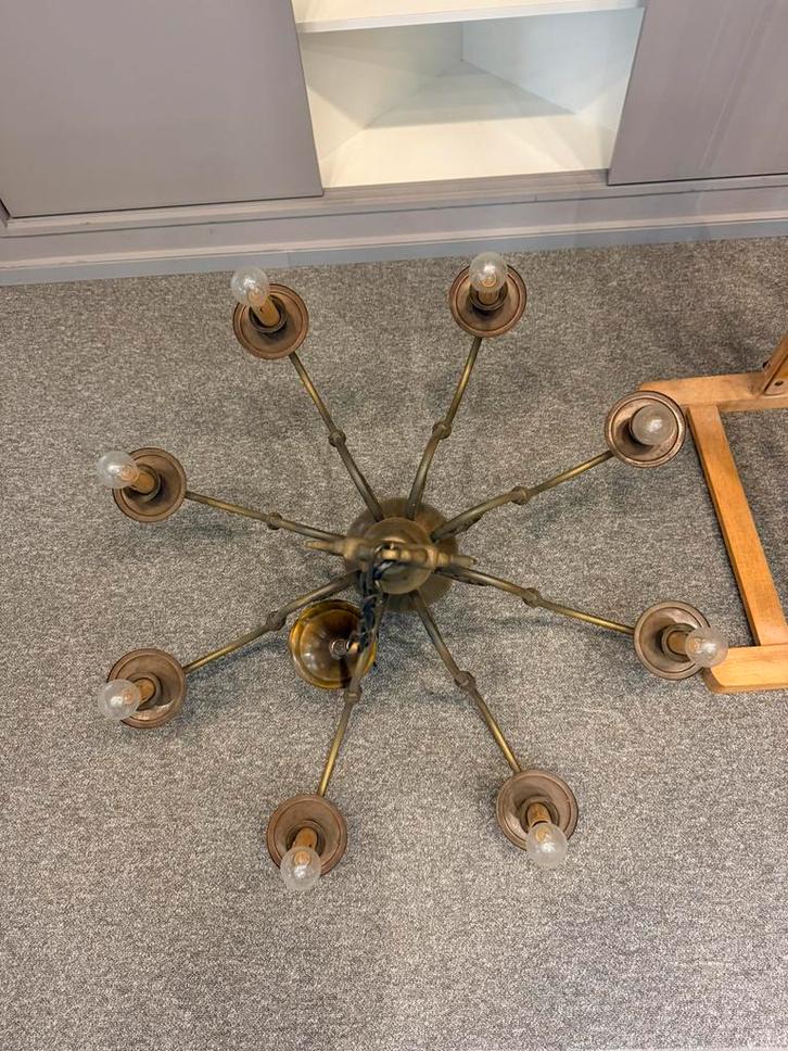 Antieke luster, Huis en Inrichting, Lampen | Plafondlampen, Gebruikt, Metaal, Ophalen