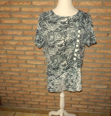 (176)- blouse femme t.42 noir blanc  beschikbaar voor biedingen