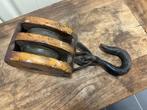 Dubbele houten katrol, Antiek en Kunst, Antiek | Gereedschap en Instrumenten, Ophalen of Verzenden