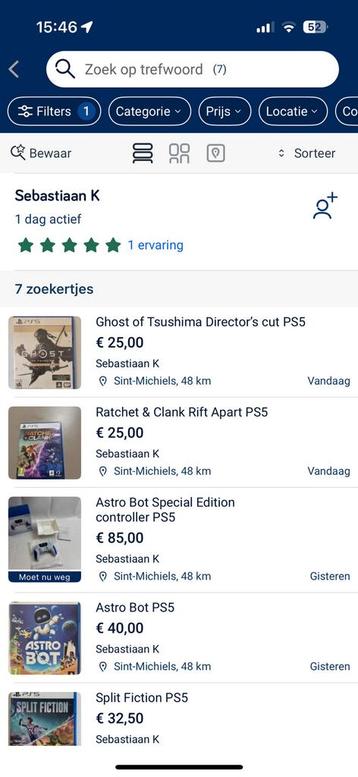 Oplichter Ps 5 spellen beschikbaar voor biedingen
