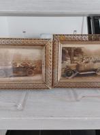 Twee fijne oude lijstjes met oude foto's oldtimers, Ophalen